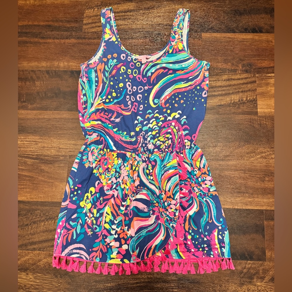 Lilly Pulitzer Jarrett romper in Beach Loot, rare pattern!